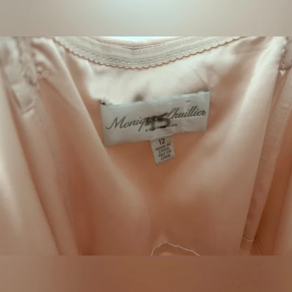 Blush pink Monique Lhuillier tulle bridesmaid dress - Picture 12 of 15